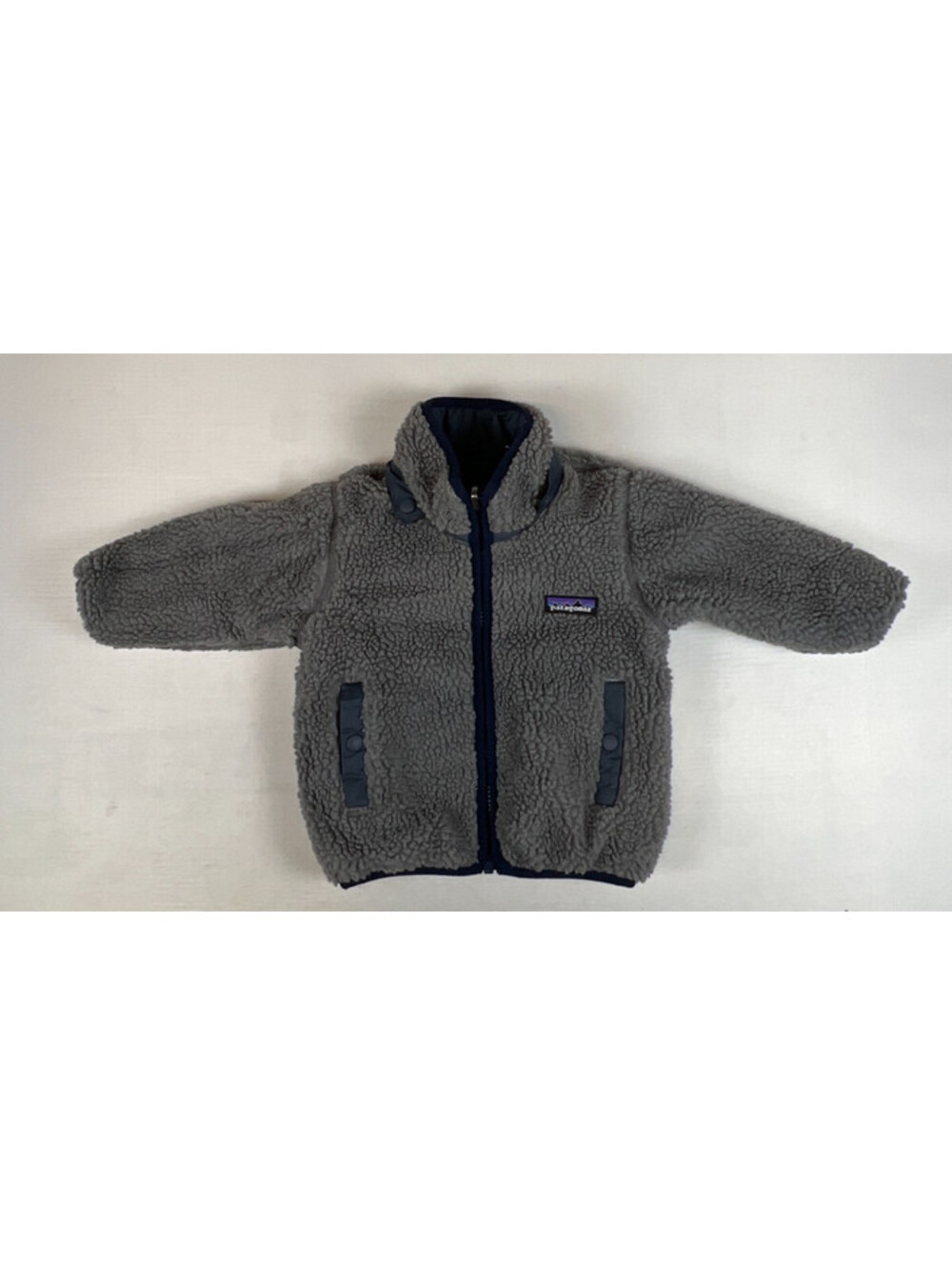 Patagonia Reversible Fleece Jacket Baby Toddler 12-18M Tribal Fish Print Blue